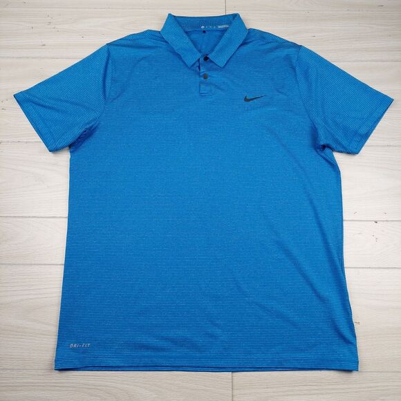 Nike Other - Nike Tiger Woods Collection Polo Shirt Mens XL Blue Dri Fit Performance Golf